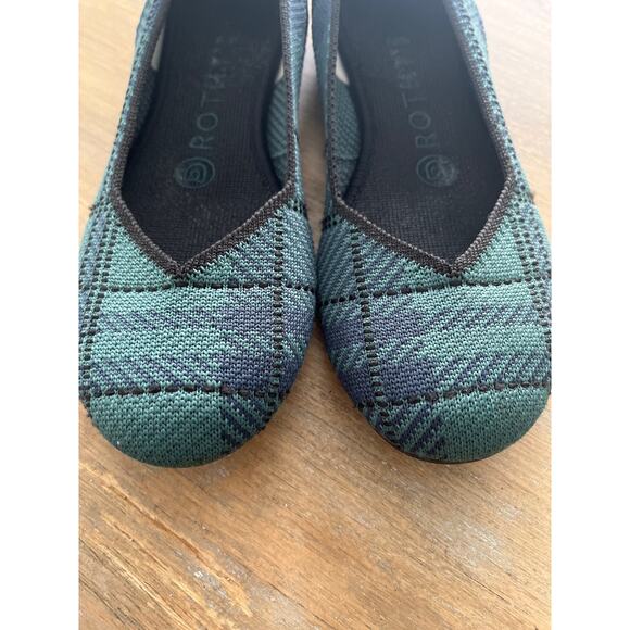 Rothy's The Flat Pine Plaid Knit Fabric Slip On Ballet Flats Women’s US 6 - Picture 4 of 9